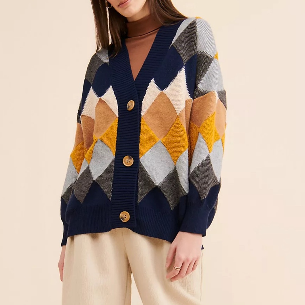 Few Moda Geo Colorblock Cardigan